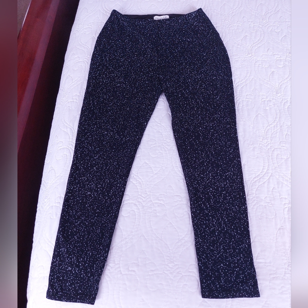 Rachel Zoe - Speckled Black Leggings White Flecks Stretchy Pants